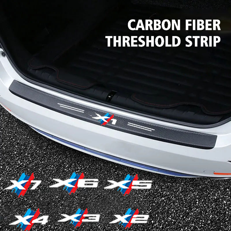 Crepe Pan Carbon - 1PC Car Trunk Door Sill Protector