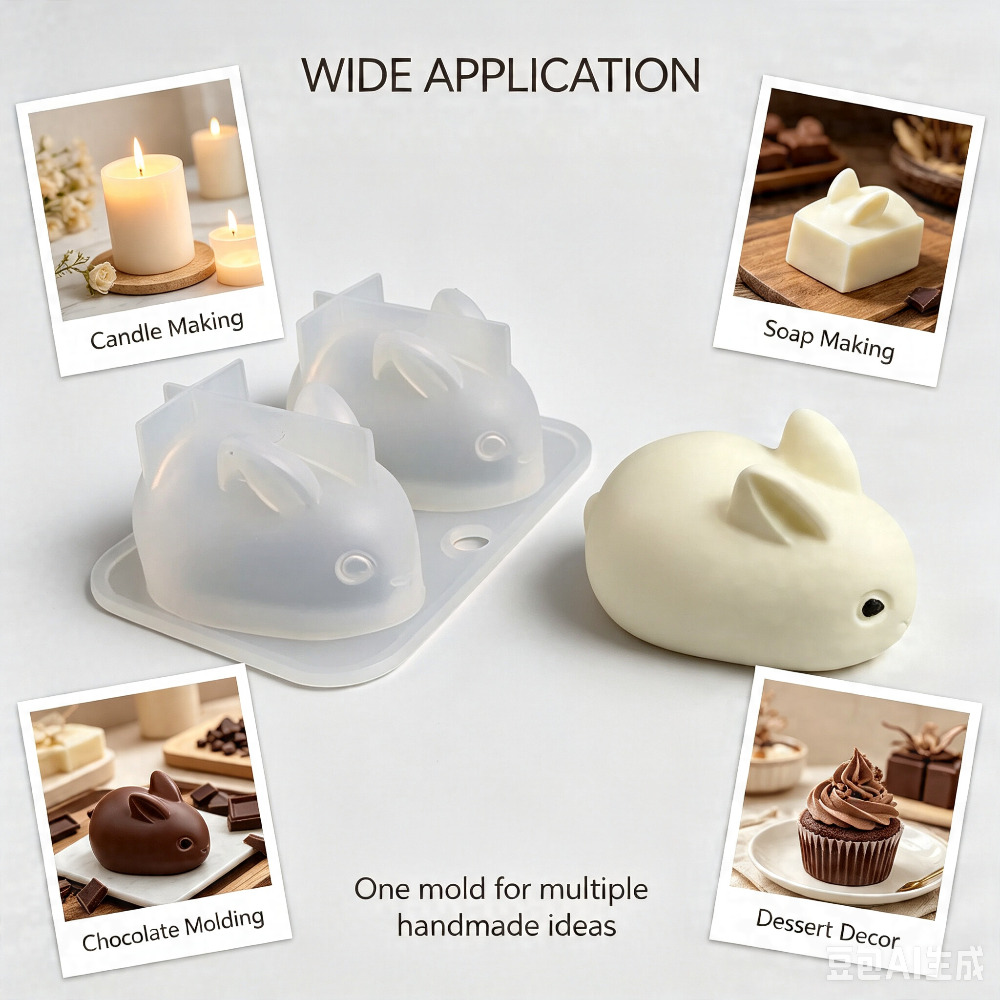 3D Mini Rabbit Silicone Mold F - Bunny Cake Mold ulasan dan harga