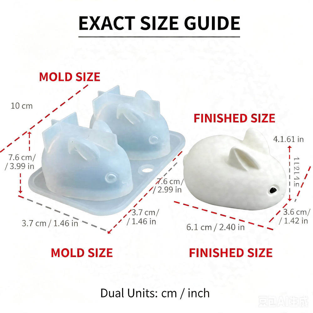 3D Mini Rabbit Silicone Mold F - Bunny Cake Mold ulasan dan harga