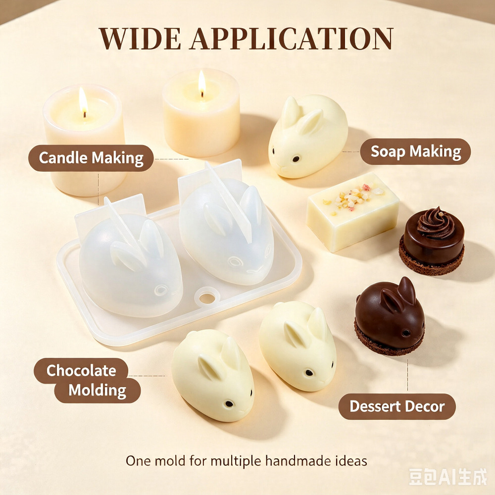 3D Mini Rabbit Silicone Mold F - Bunny Cake Mold ulasan dan harga