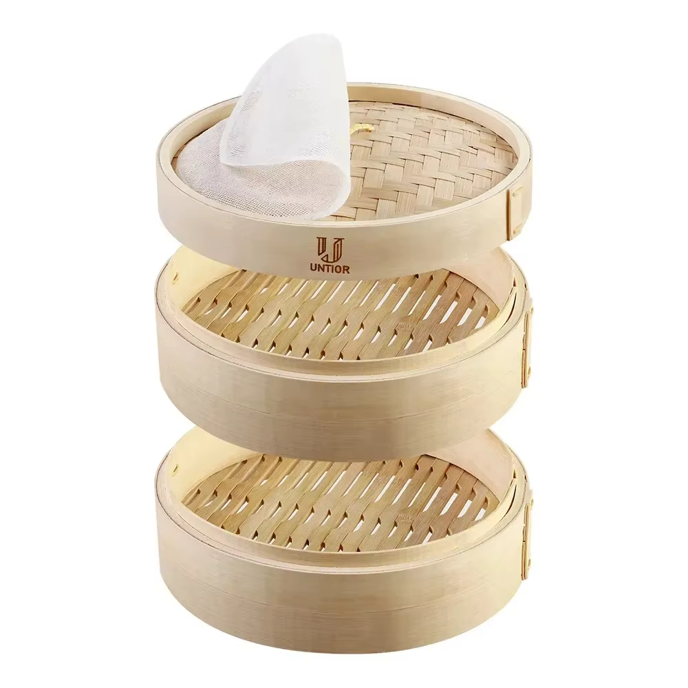 10-Inch Bamboo Food Steamer wi - Bao Steamer Bamboo ulasan dan harga