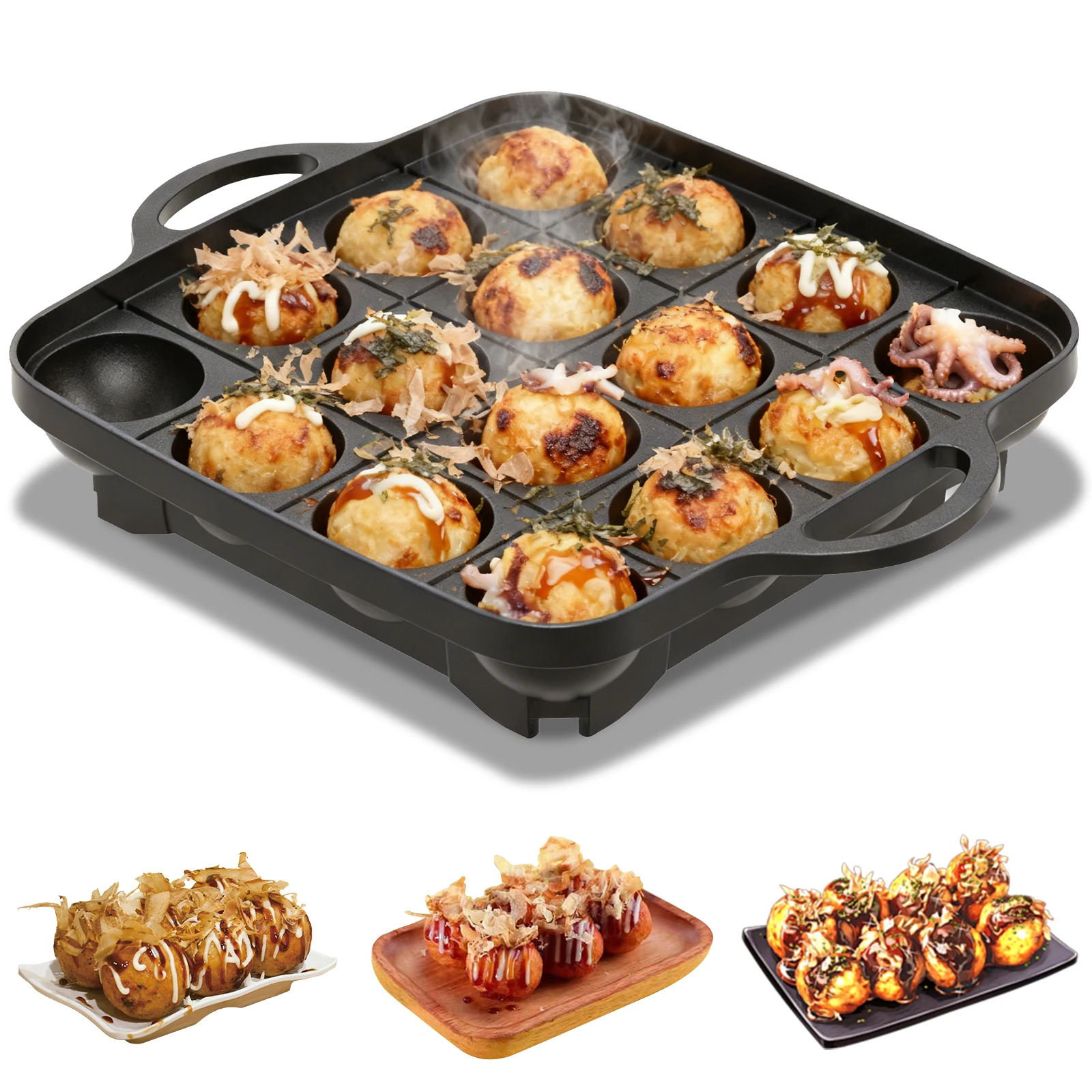 16 Holes Takoyaki Pan Cast Alu - Takoyaki Grill Plate ulasan dan harga