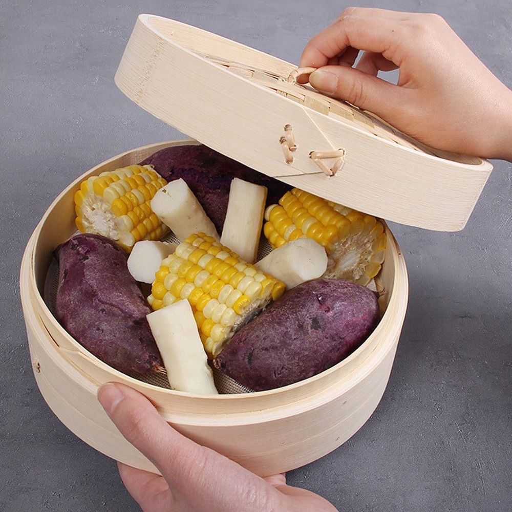 Bamboo Steamer Basket with Lid - Bao Steamer Bamboo ulasan dan harga