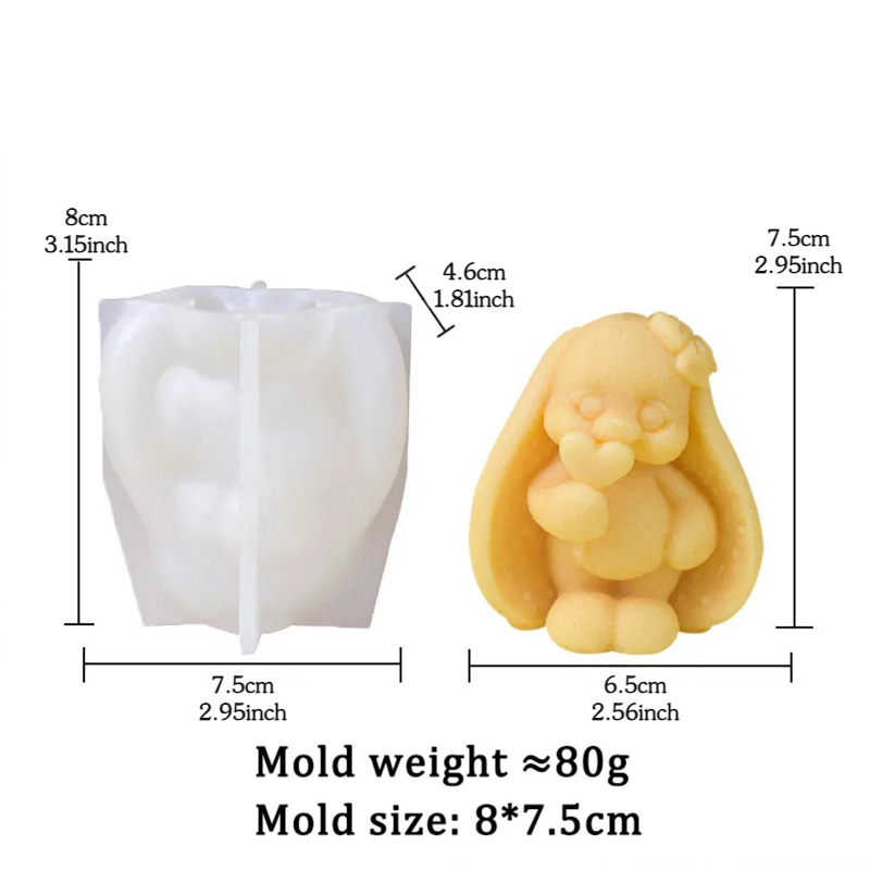 3D Long-eared Rabbit Silicone  - Bunny Cake Mold ulasan dan harga