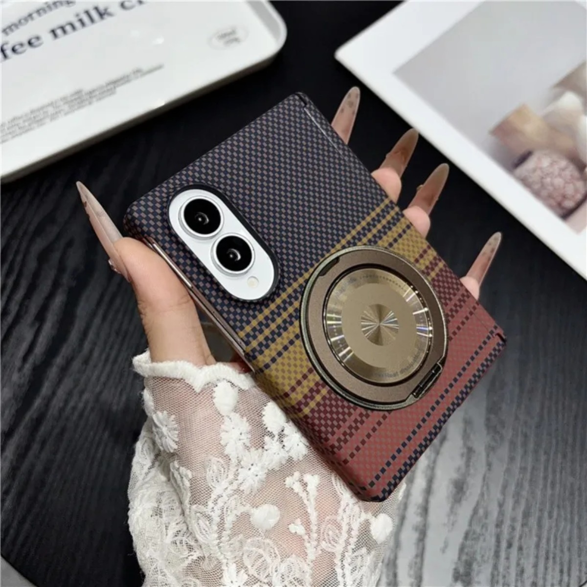 Carbon Fiber leather 360 Brack - Taco Stand Holder ulasan dan harga