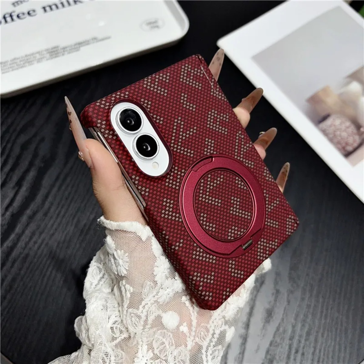 Carbon Fiber leather 360 Brack - Taco Stand Holder ulasan dan harga