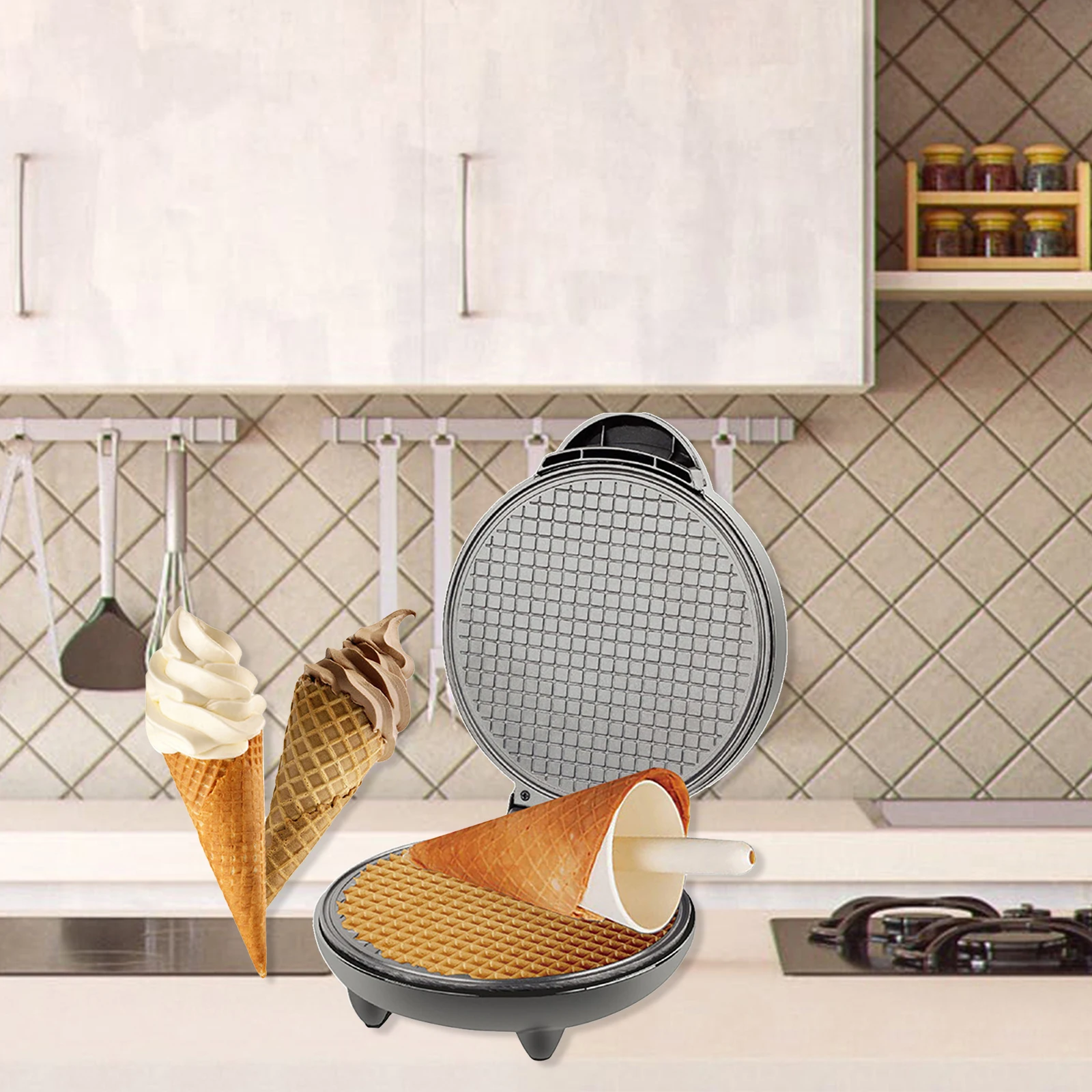 1200W Waffle Maker Nonstick Ba - Waffle Cone Maker ulasan dan harga