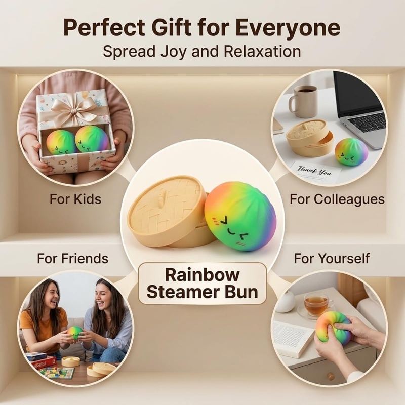 Glitter Bao Bun Squeeze Toy Ka - Bao Steamer Bamboo ulasan dan harga