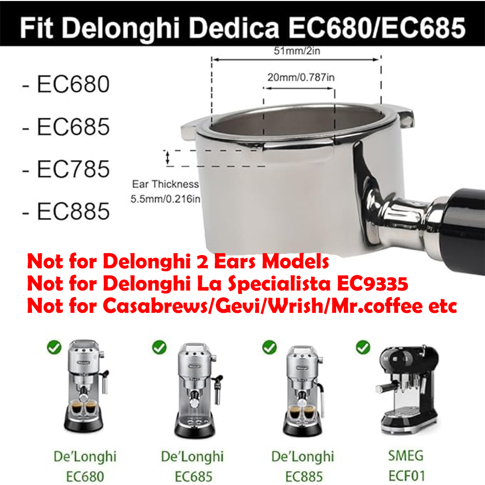 Double Spout 51mm Coffee Porta - Delonghi Espresso Magnifica ulasan dan harga