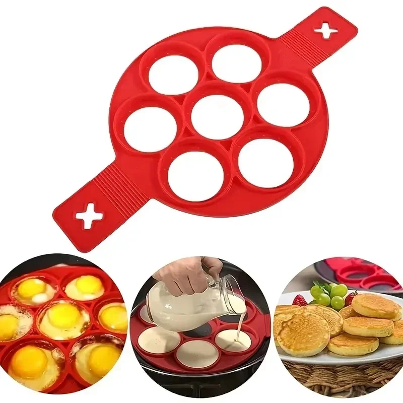 Silicone 7-hole Circular Fryin - Egg Waffle Pan ulasan dan harga