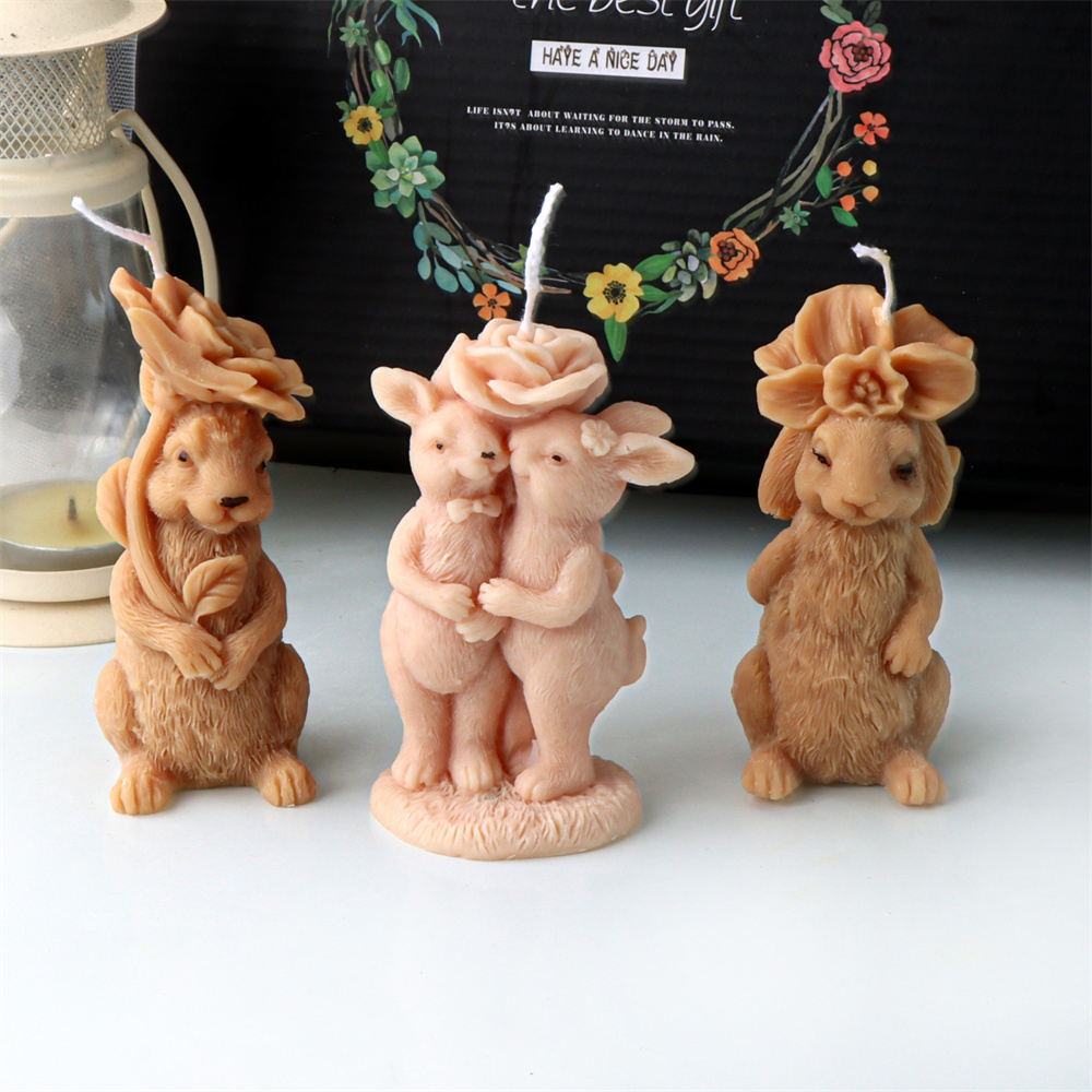 3D Flower Rabbit Candle Silico - Bunny Cake Mold ulasan dan harga